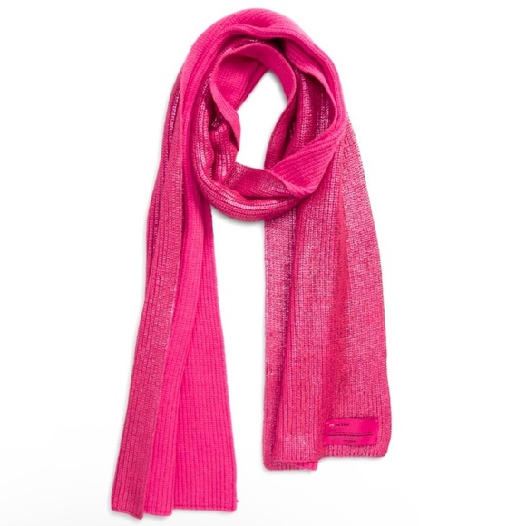 NWOT Kurt Geiger Pink Metallic Knit Scarf & NWT Beanie to match